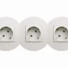 Tomada tripla Siza Vieira em branco mate - Kit Completo