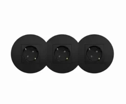 Tomada tripla Siza Vieira em preto mate - Kit Completo