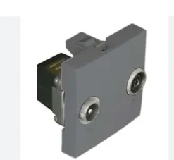 Tomada TV-Rádio, 2 módulos, passagem, alumina-45564 - Quadro 45 - Efapel