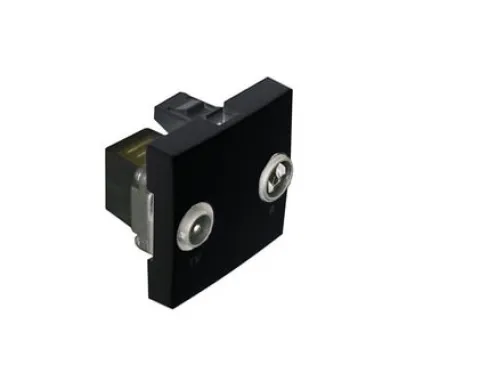 Tomada TV-Rádio, 2 módulos, passagem, preto mate-45564 - Quadro 45 - Efapel