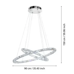 TONERIA Candeeiro de Teto LED com Cristais e Aço Inoxidável EGLO 93946